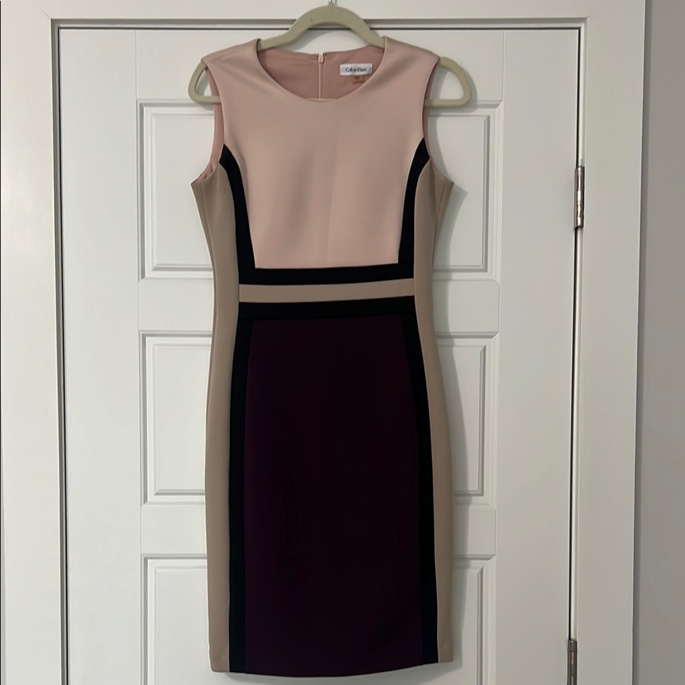 Calvin Klein Pink and Black Sheath Mini Dress